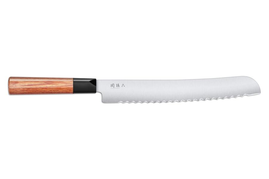 Couteau japonais à pain Kai Seki Magoroku 22,5 cm pakkawood (Redwood)