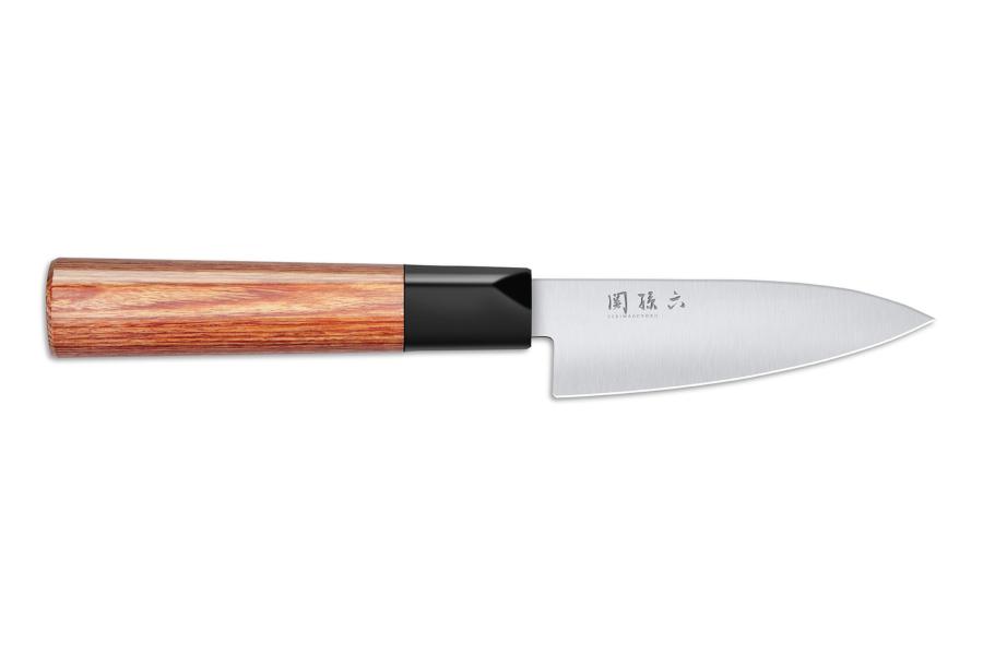 Couteau japonais Kai Seki Magoroku pakkawood (Redwood) - office 10 cm