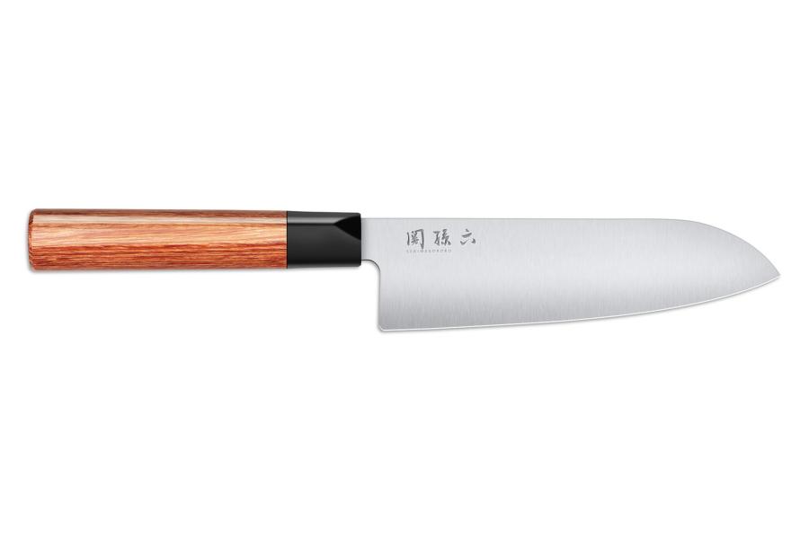 Couteau japonais Kai Seki Magoroku pakkawood (Redwood) - santoku 17 cm