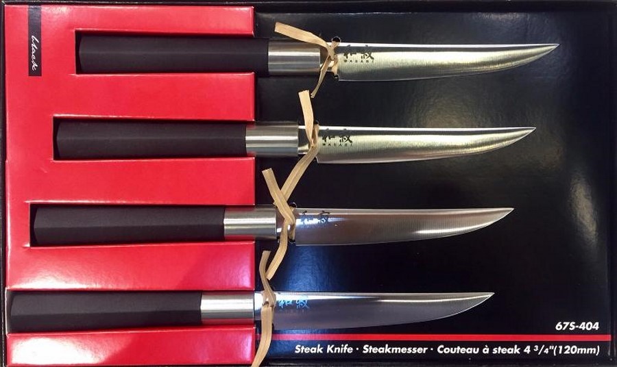 Coffret de 4 couteaux japonais de table Wasabi Black